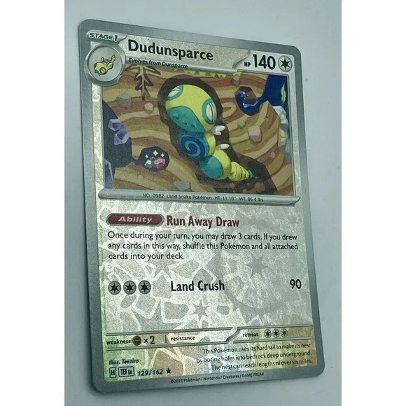 Dudunsparce 129/162 Reverse Holo Rare Temporal Forces Pokemon TCG Mint Unplayed - Picture 2 of 7